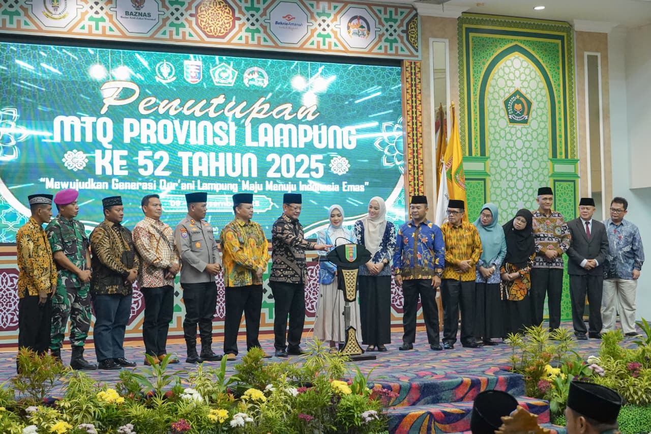 MTQ ke-52 Tingkat Provinsi Lampung Resmi Ditutup, Gubernur Dorong Pembinaan Berkelanjutan Qari dan Qariah